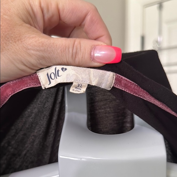 Jolt Black Sheer Cropped Blouse - Picture 2 of 7